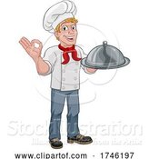 Vector Illustration of Chef Cook Guy Holding a Dome Tray by AtStockIllustration