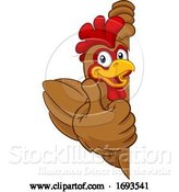 Vector Illustration of Chicken Rooster Cockerel Bird Character by AtStockIllustration