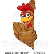 Vector Illustration of Chicken Rooster Cockerel Bird Character by AtStockIllustration