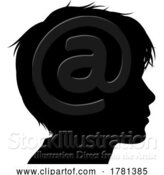 Vector Illustration of Child Kid Head Face Silhouette Profile by AtStockIllustration