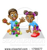 Vector Illustration of Children Playing with Toys by AtStockIllustration