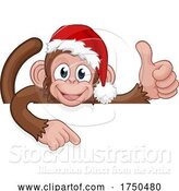 Vector Illustration of Christmas Monkey Character in Santa Hat by AtStockIllustration