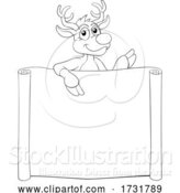 Vector Illustration of Christmas Reindeer Sign by AtStockIllustration