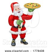 Vector Illustration of Christmas Santa Claus Father Christmas Pizza Chef by AtStockIllustration