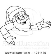 Vector Illustration of Christmas Santa Claus Pointing over a Sign by AtStockIllustration