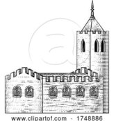 Vector Illustration of Church Cathedral Old Medieval Vintage Building by AtStockIllustration