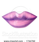 Vector Illustration of Close up Pair of Lips with Lipstick by AtStockIllustration