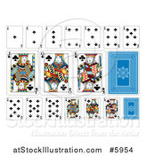 Vector Illustration of Club Suit Playing Cards by AtStockIllustration