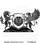 Vector Illustration of Coat of Arms Crest Griffin Horse Family Shield by AtStockIllustration