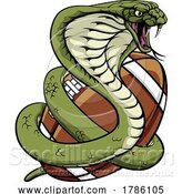 Vector Illustration of Cobra Snake American Football Team Animal Mascot by AtStockIllustration