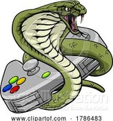 Vector Illustration of Cobra Snake Gamer Video Game Animal Team Mascot by AtStockIllustration