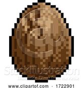 Vector Illustration of Coconut Eight Bit Pixel Art Game Icon by AtStockIllustration