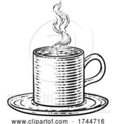 Vector Illustration of Coffee Tea Cup Hot Drink Mug Vintage Retro Etching by AtStockIllustration