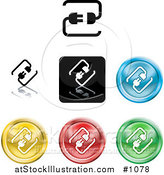 Vector Illustration of Colored Connection Icon Buttons by AtStockIllustration