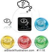 Vector Illustration of Colored Question Icon Buttons by AtStockIllustration