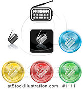 Vector Illustration of Colored Radio Icon Buttons by AtStockIllustration