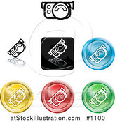 Vector Illustration of Colored Video Camera Icon Buttons by AtStockIllustration