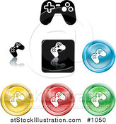 Vector Illustration of Colored Video Game Controller Icon Buttons by AtStockIllustration