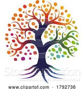 Vector Illustration of Colorful Rainbow Tree by AtStockIllustration