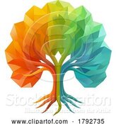 Vector Illustration of Colorful Rainbow Tree by AtStockIllustration