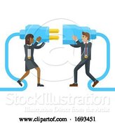 Vector Illustration of Connecting Plug Fitting Together Business Concept by AtStockIllustration