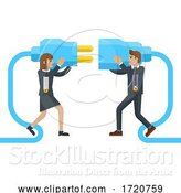 Vector Illustration of Connecting Plug Fitting Together Business Concept by AtStockIllustration