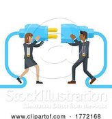 Vector Illustration of Connecting Plug Fitting Together Business Concept by AtStockIllustration