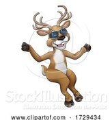 Vector Illustration of Cool Christmas Reindeer in Sunglasses by AtStockIllustration