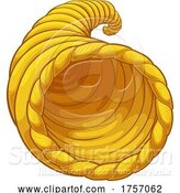 Vector Illustration of Cornucopia Horn of Plenty Thanksgiving Basket by AtStockIllustration