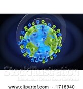 Vector Illustration of Coronavirus Virus Cell Global Pandemic World by AtStockIllustration