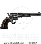 Vector Illustration of Cowboy Gun Western Pistol Old Vintage Revolver by AtStockIllustration