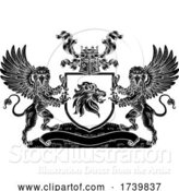 Vector Illustration of Crest Lion Griffin Coat of Arms Griffon Shield by AtStockIllustration