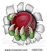 Vector Illustration of Cricket Ball Claw Monster Animal Hand by AtStockIllustration