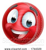 Vector Illustration of Cricket Ball Emoticon Face Emoji Icon by AtStockIllustration