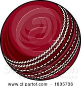 Vector Illustration of Cricket Ball Sports Icon Illustration by AtStockIllustration