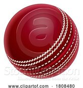 Vector Illustration of Cricket Ball Sports Icon Illustration by AtStockIllustration