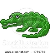Vector Illustration of Crocodile Alligator Video Game Pixel Art Animal by AtStockIllustration