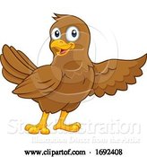 Vector Illustration of Cute Bird Pointing Character by AtStockIllustration