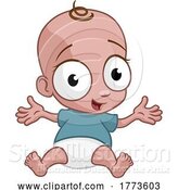 Vector Illustration of Cute Cartoon Happy Baby by AtStockIllustration