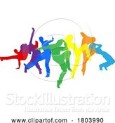 Vector Illustration of Dancers Silhouette Street Dance Poses Silhouettes by AtStockIllustration