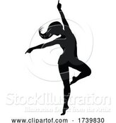 Vector Illustration of Dancing Lady Silhouette by AtStockIllustration