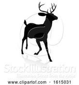 Vector Illustration of Deer Animal Silhouette, on a White Background by AtStockIllustration