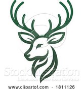 Vector Illustration of Deer Stag Buck Dear Animal Head Icon Mascot Design by AtStockIllustration