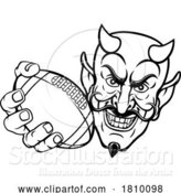 Vector Illustration of Devil American Football Sports Mascot by AtStockIllustration