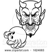 Vector Illustration of Devil Bowling Sports Mascot by AtStockIllustration