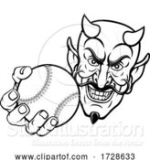 Vector Illustration of Devil Satan Baseball Ball Sports Mascot by AtStockIllustration