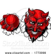 Vector Illustration of Devil Satan Cricket Sports Mascot by AtStockIllustration