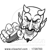 Vector Illustration of Devil Satan Ice Hockey Sports Mascot by AtStockIllustration