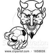 Vector Illustration of Devil Soccer Football Mascot by AtStockIllustration