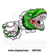 Vector Illustration of Dinosaur Baseball Player Animal Sports Mascot by AtStockIllustration